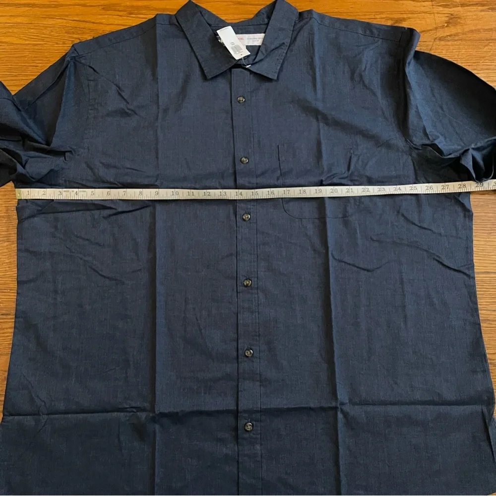 NWT Tall Thin Lightweight Navy Blue Button Down Shirt - Picture 2 of 7